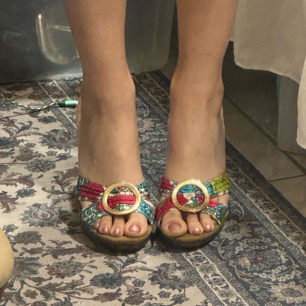 Xhilaration Multicolor Strappy Heels
